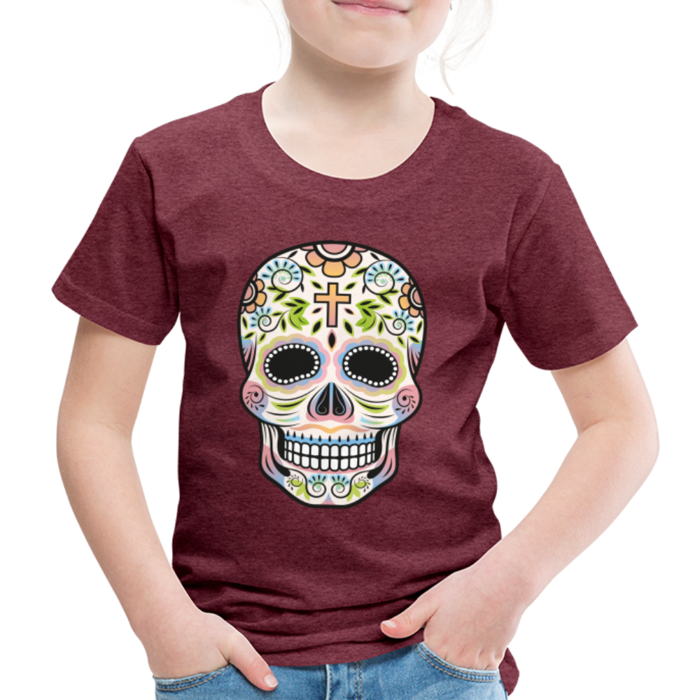 Calavera T-Shirt - The Freja Collection - heather burgundy