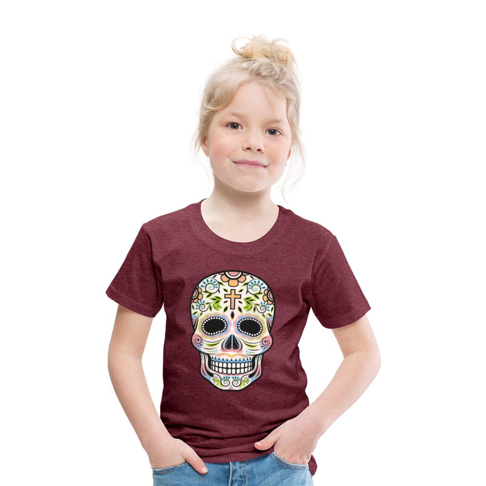 Calavera T-Shirt - The Freja Collection - heather burgundy