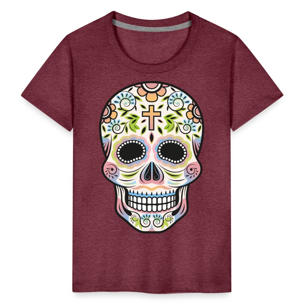 Calavera T-Shirt - The Freja Collection - heather burgundy