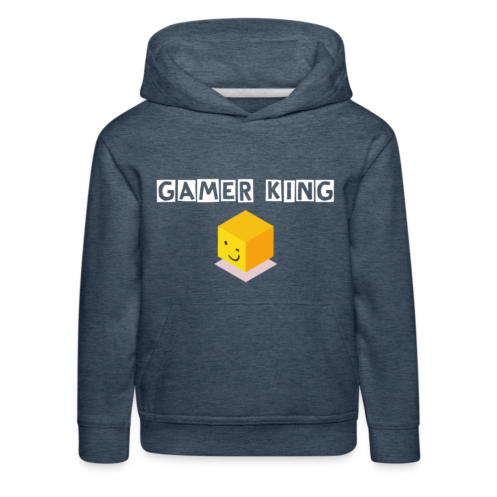 Gamer King Hoodie - The Elijah Collection - heather denim