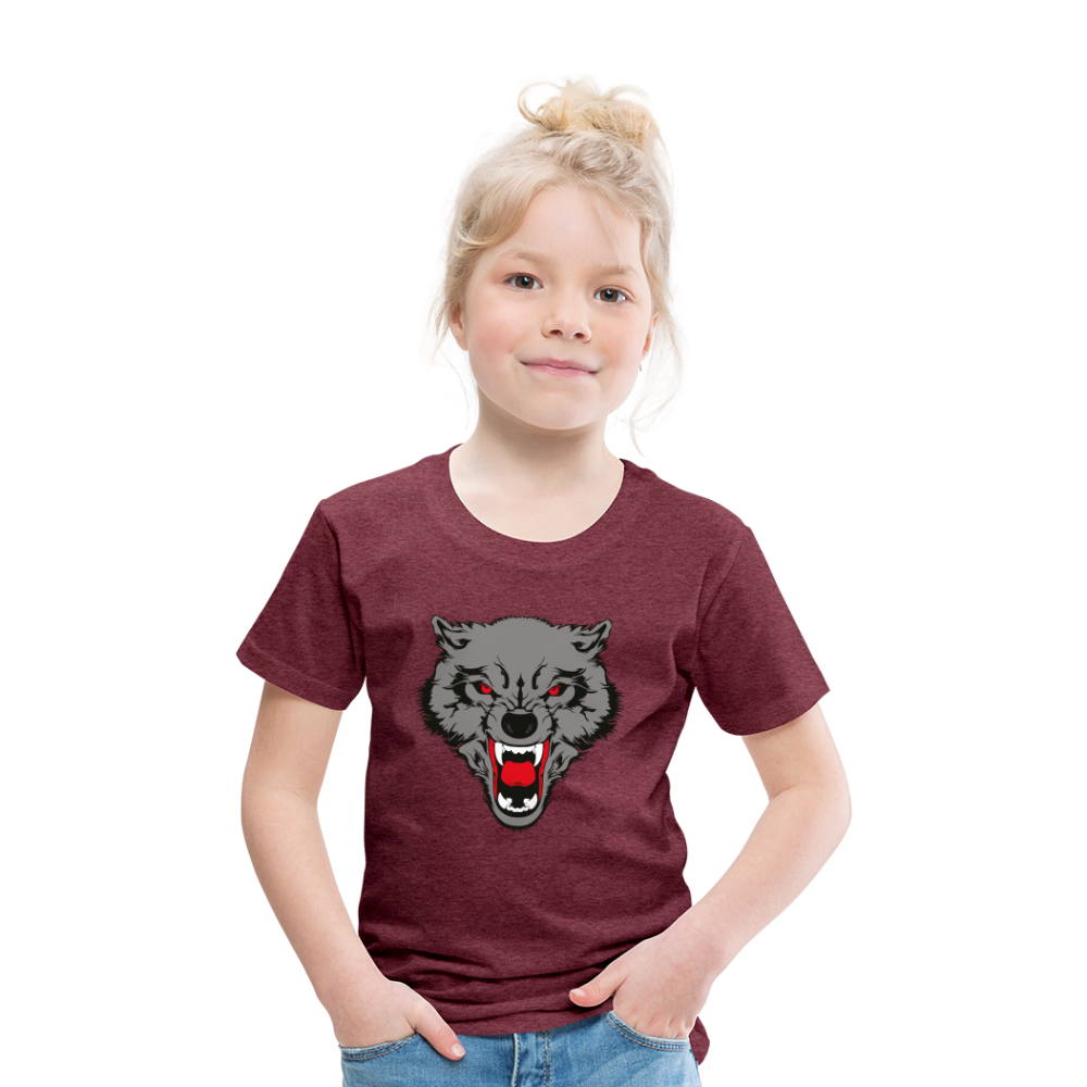 Wild Wolf T Shirt - The Elijah Collection - heather burgundy