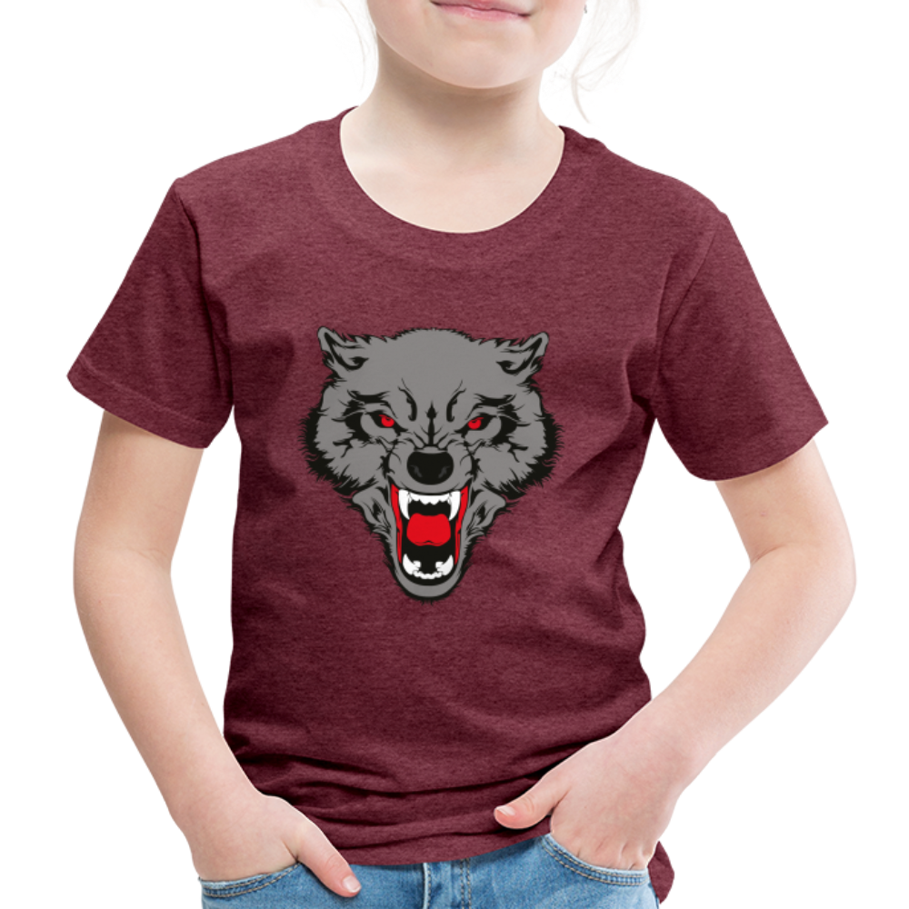 Wild Wolf T Shirt - The Elijah Collection - heather burgundy