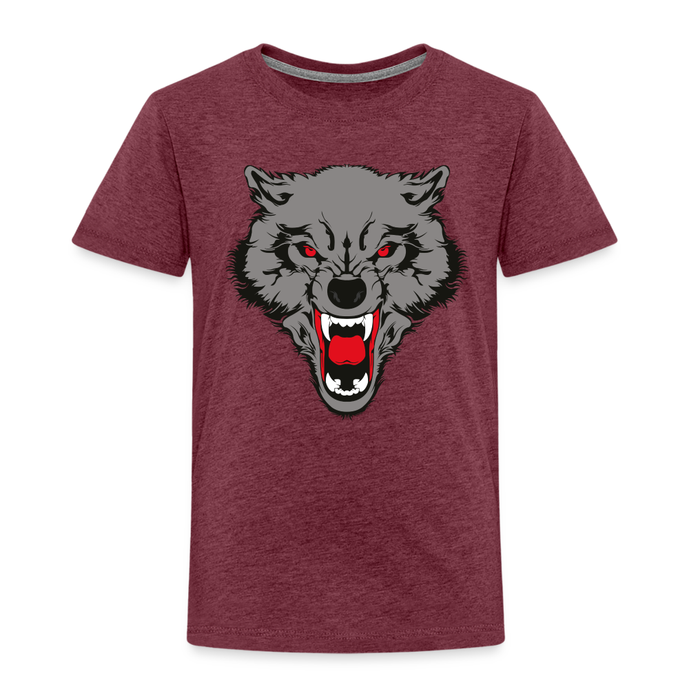 Wild Wolf T Shirt - The Elijah Collection - heather burgundy