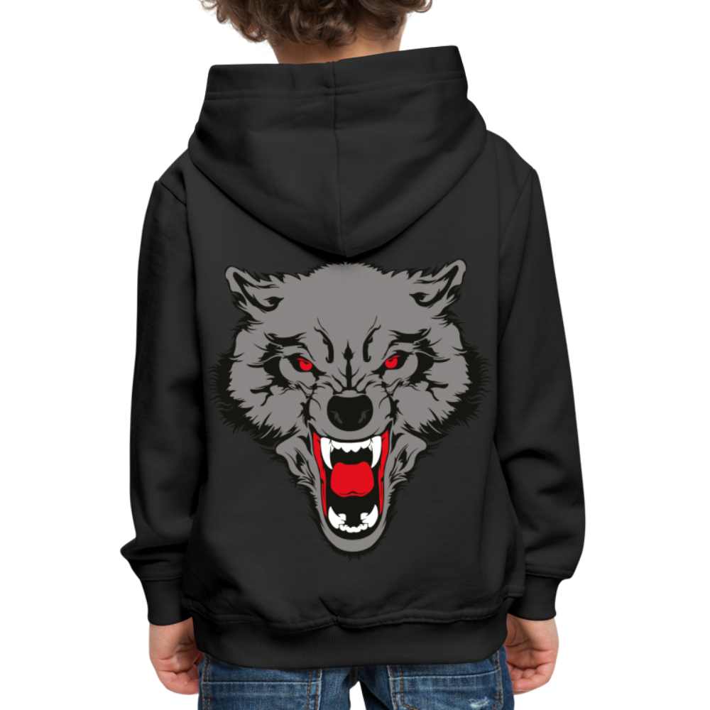 Wild Wolf Back Print Hoodie - black